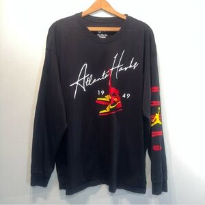 Atlanta Hawks Jordan Brand Nike Tee T-shirt  Size XL Pre Owned Black